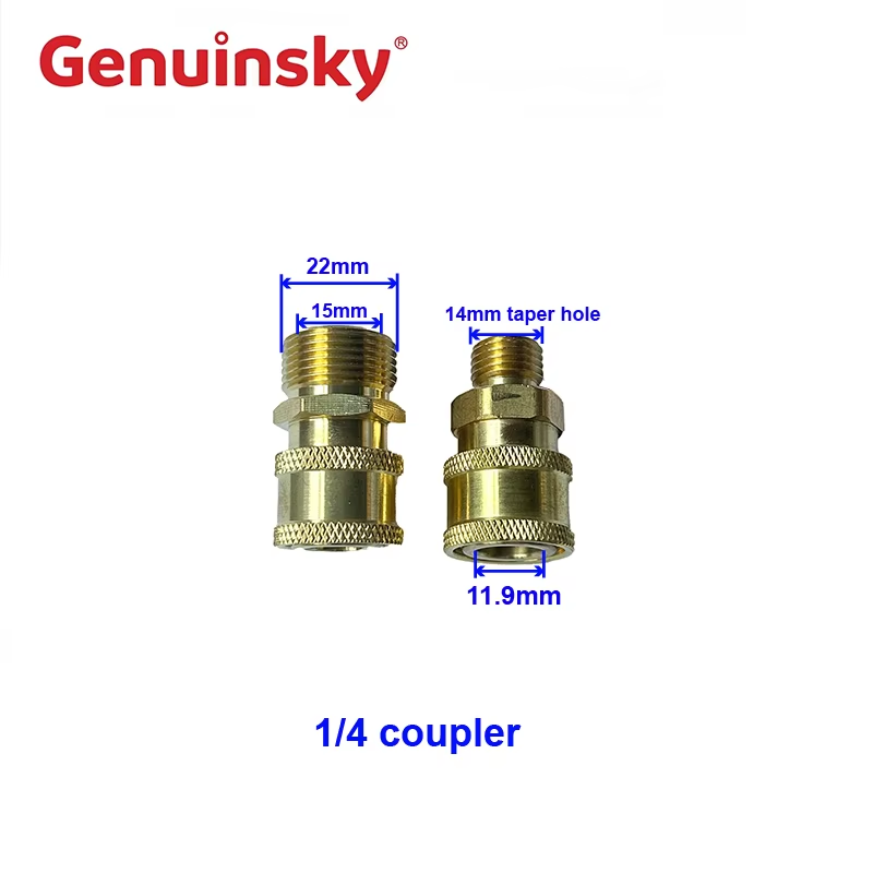 Duas especificações de acoplador 1/4 Duas especificações de acoplador 1/4