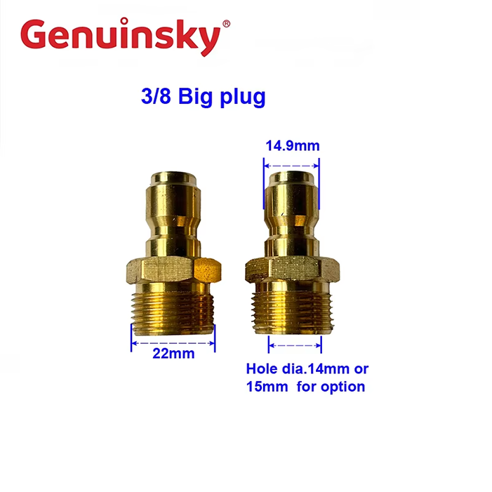 Plugue grande rápido de latão de 3/8 polegadas M22 Plugue grande rápido de latão de 3/8 polegadas M22